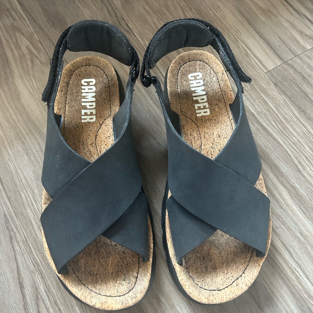 Camper Black Oruga Sandals